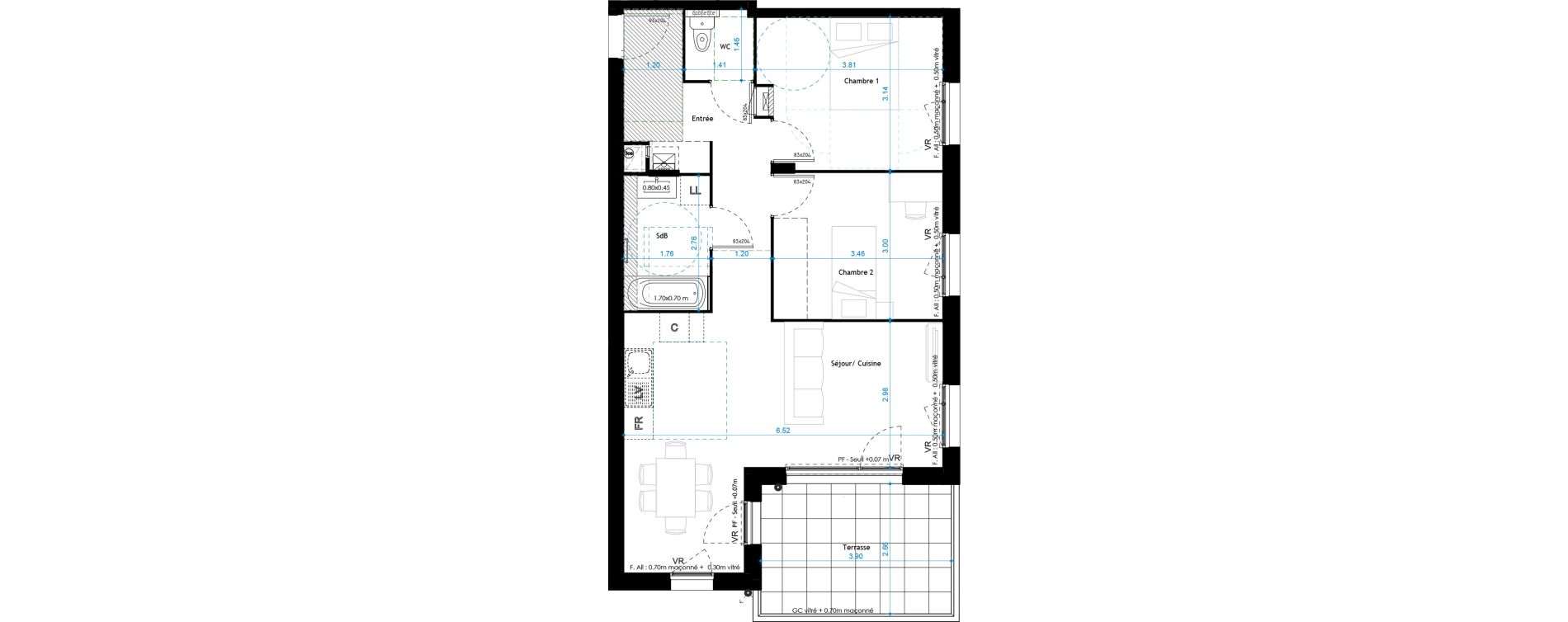 Appartement T3 de 63,99 m2 &agrave; Saint-Fons Centre ville