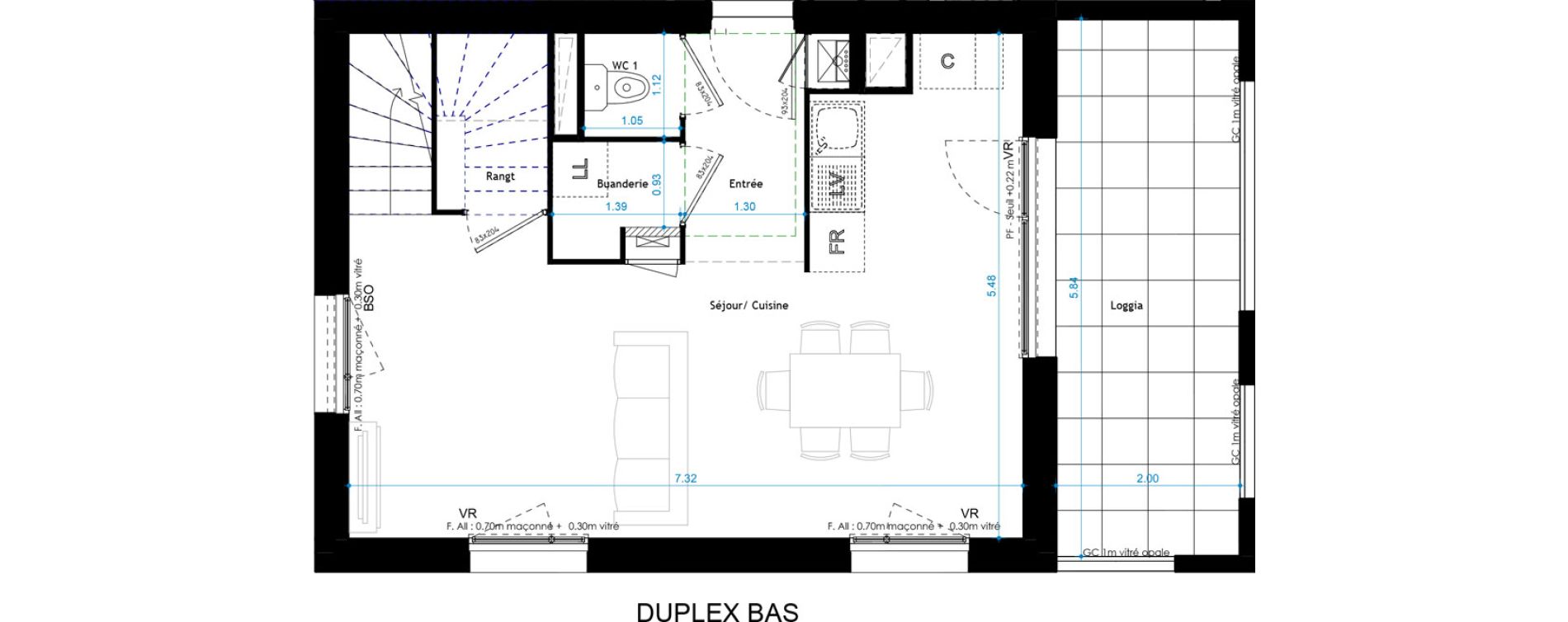 Duplex T3 de 69,36 m2 &agrave; Saint-Fons Centre ville