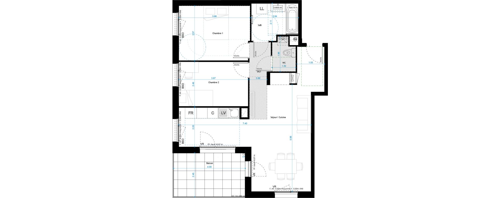 Appartement T3 de 64,88 m2 &agrave; Saint-Fons Centre ville