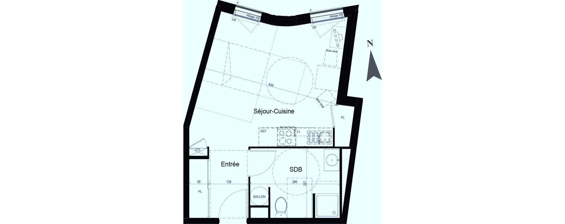 Appartement T1 de 29,58 m2 &agrave; Saint-Fons Centre