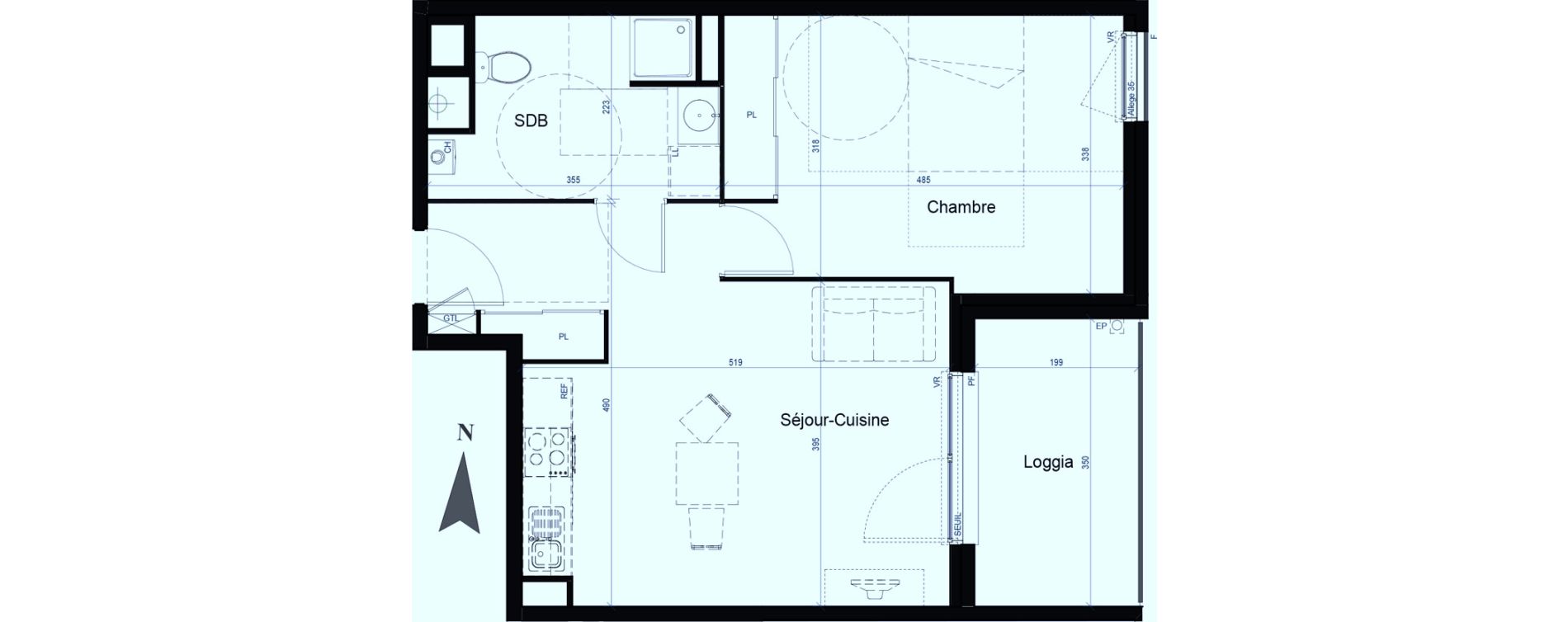 Appartement T2 de 46,98 m2 &agrave; Saint-Fons Centre