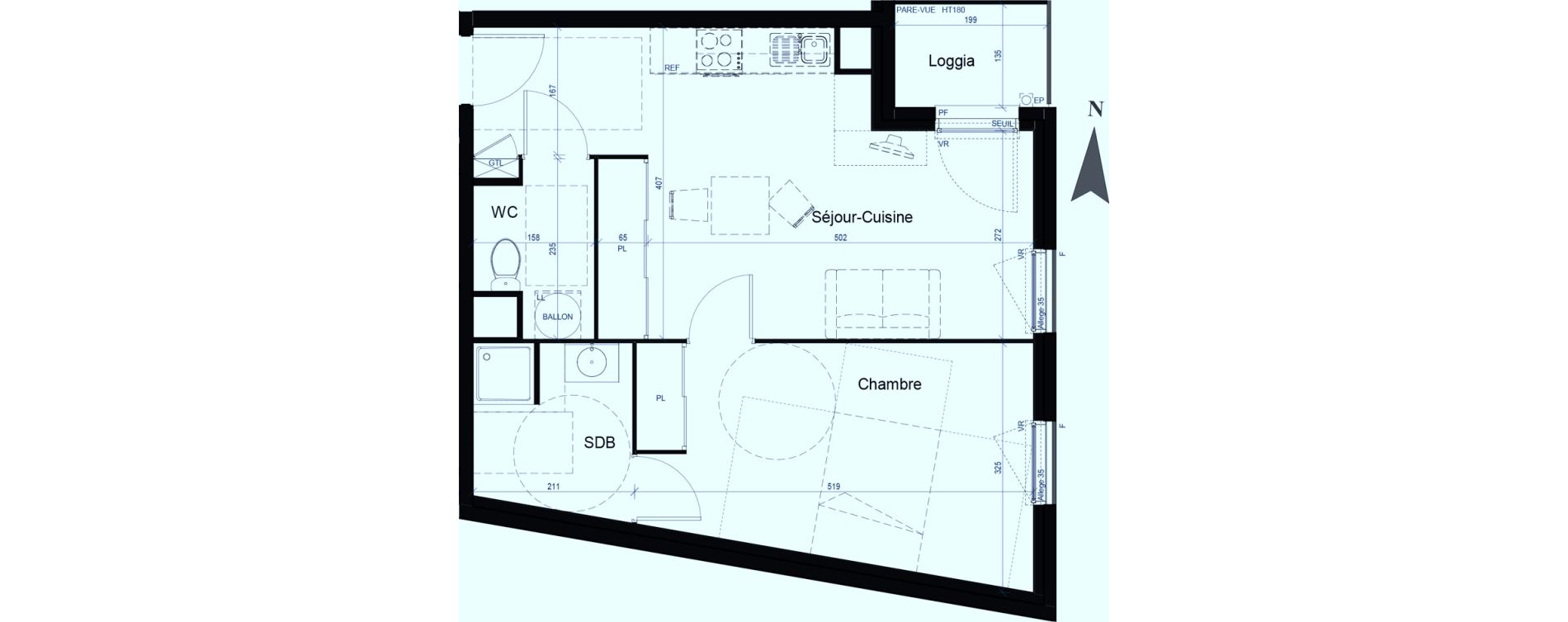 Appartement T2 de 44,85 m2 &agrave; Saint-Fons Centre