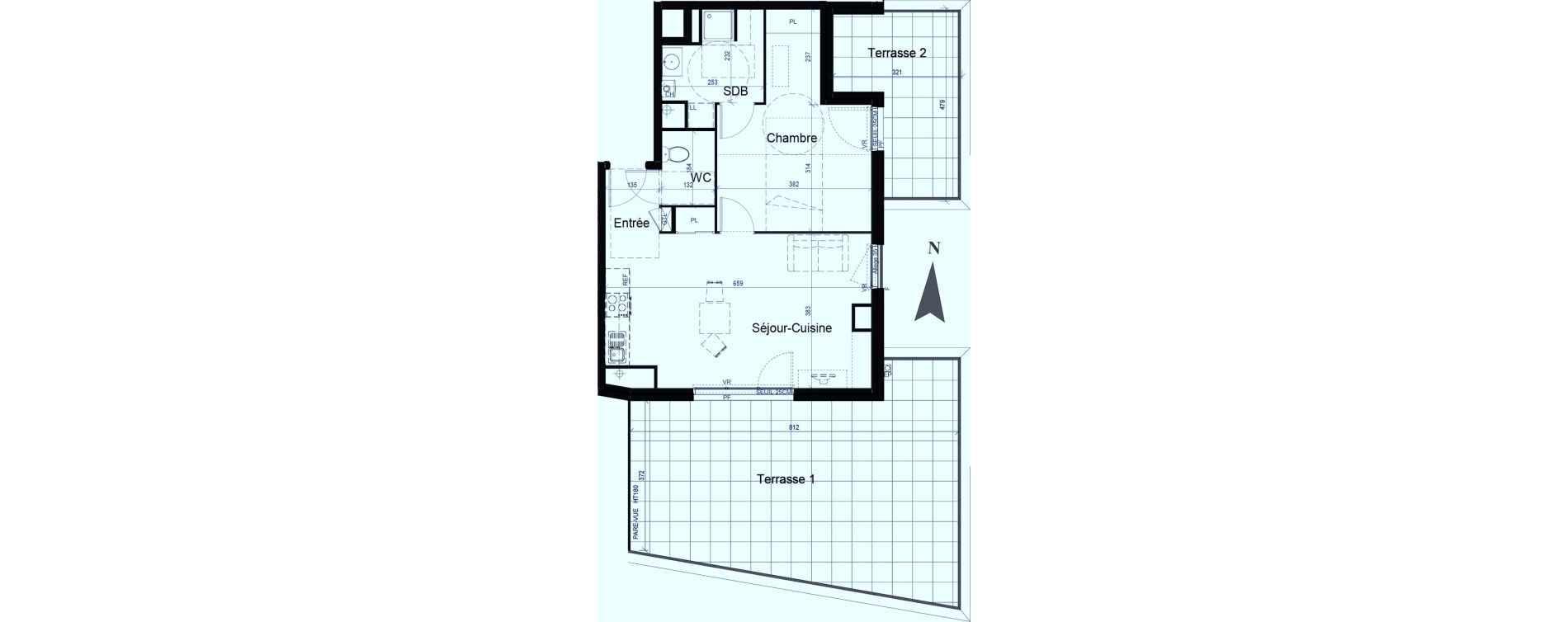 Appartement T2 de 50,07 m2 &agrave; Saint-Fons Centre