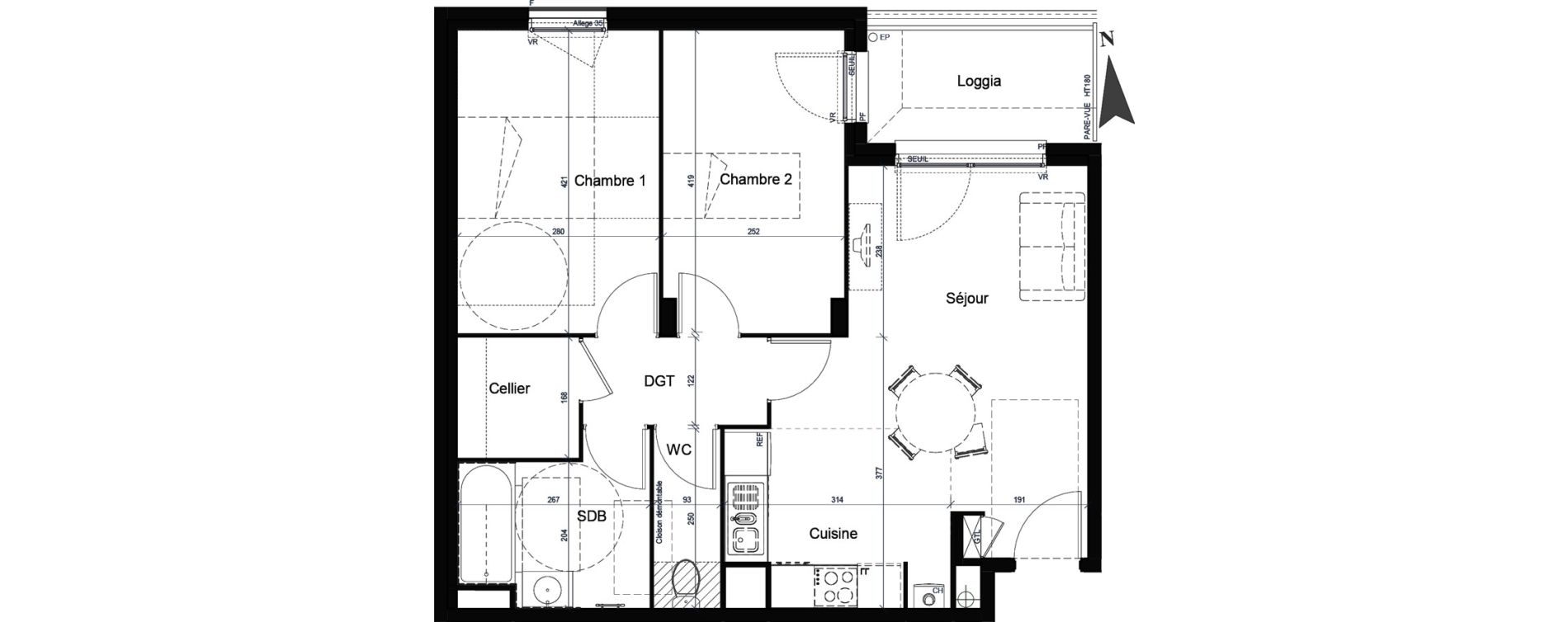 Appartement T3 de 60,40 m2 &agrave; Saint-Fons Centre