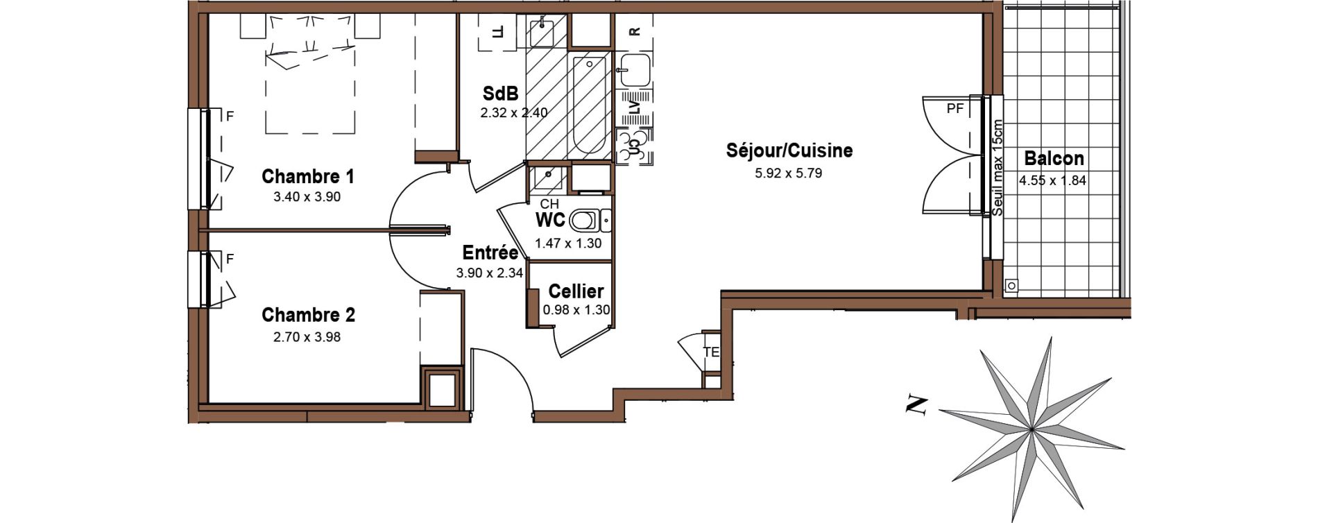 Appartement T3 de 64,70 m2 &agrave; Saint-Fons Centre ville