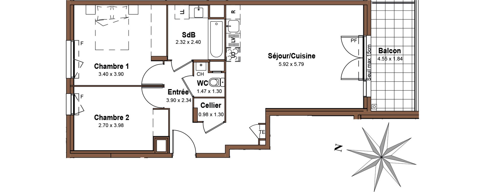 Appartement T3 de 64,70 m2 &agrave; Saint-Fons Centre ville