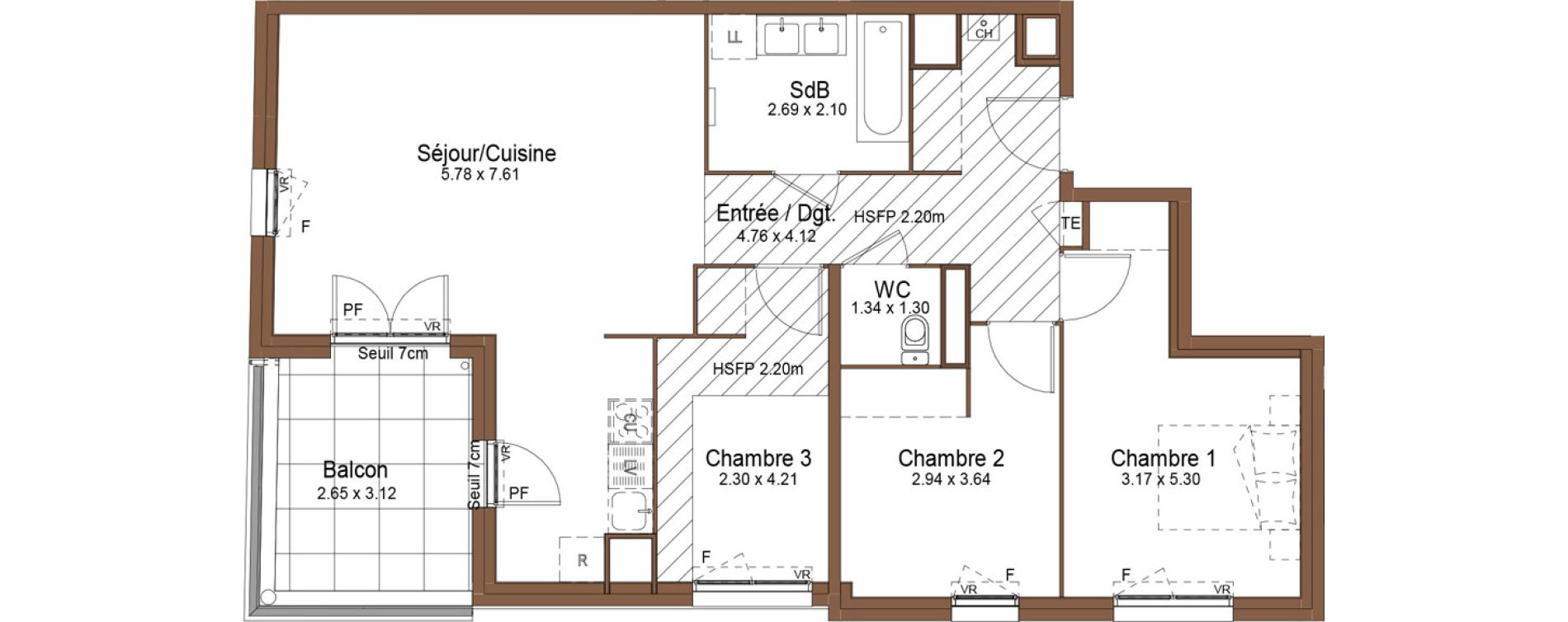 Appartement T4 de 79,98 m2 &agrave; Saint-Fons Centre ville