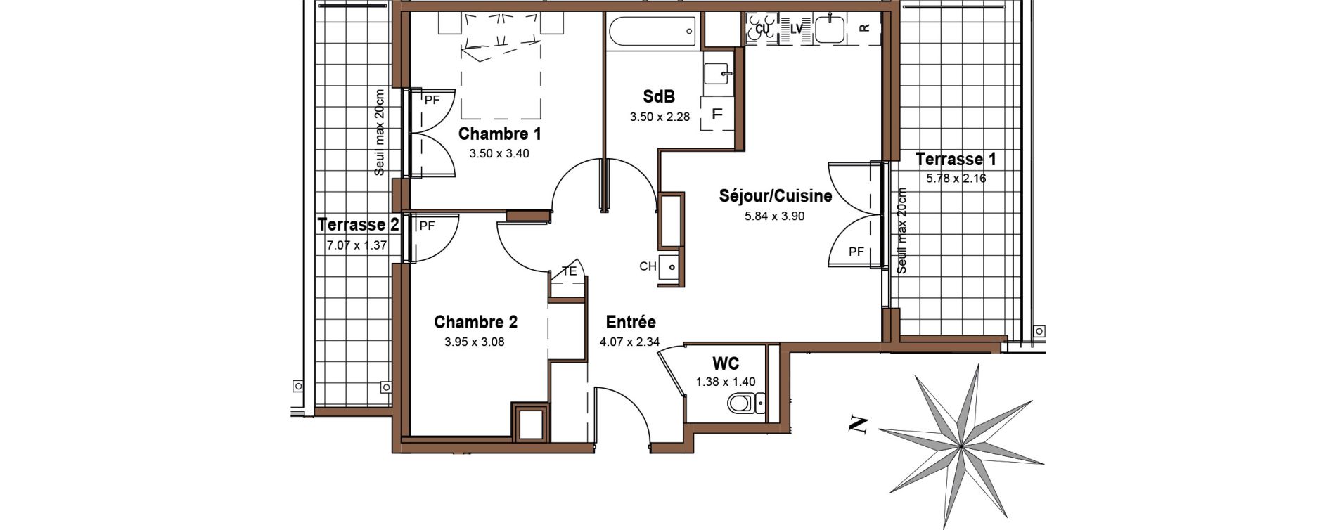 Appartement T3 de 55,88 m2 &agrave; Saint-Fons Centre ville