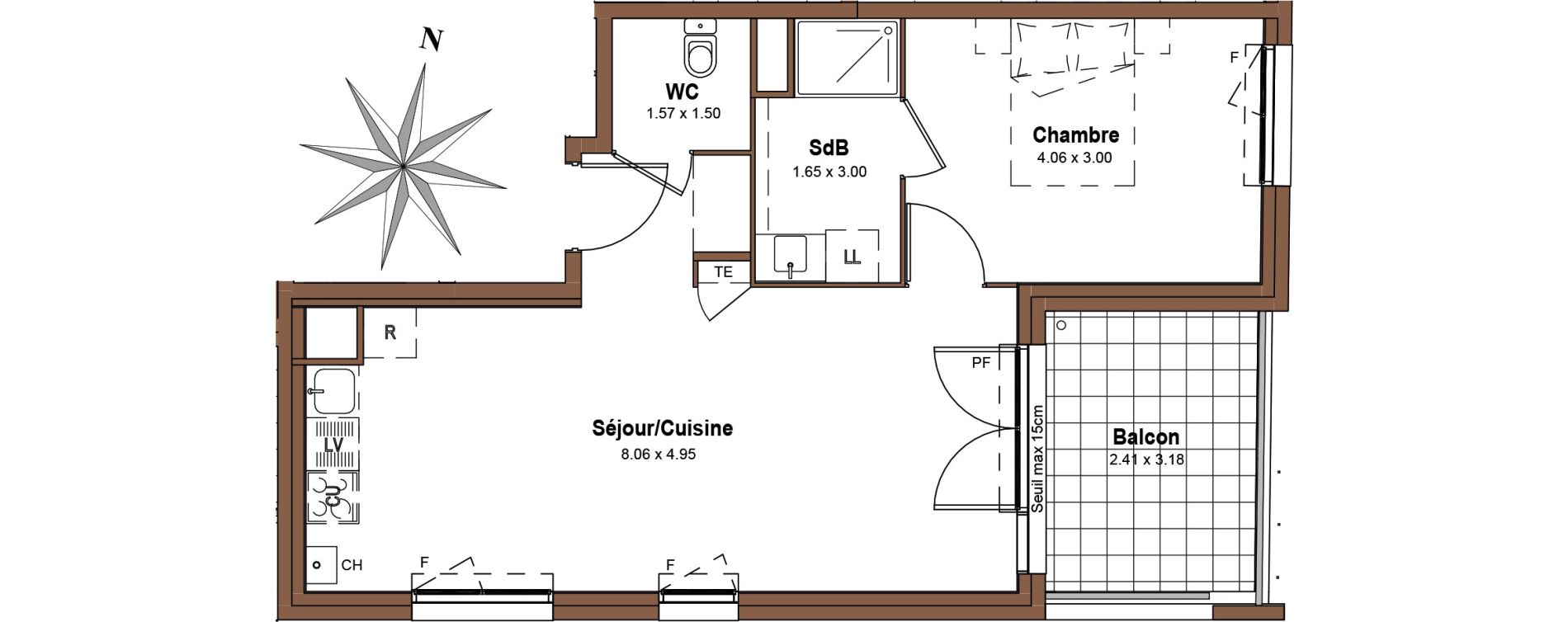 Appartement T2 de 48,43 m2 &agrave; Saint-Fons Centre ville