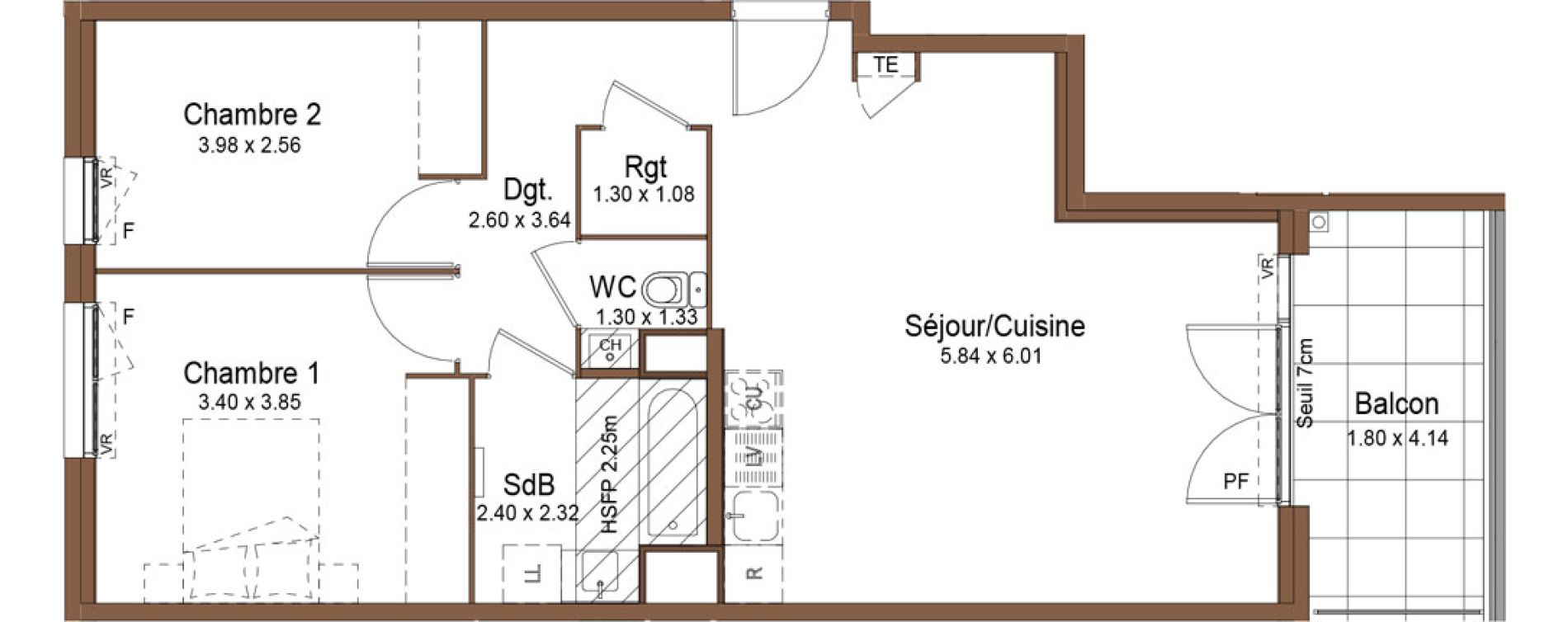 Appartement T3 de 65,26 m2 &agrave; Saint-Fons Centre ville