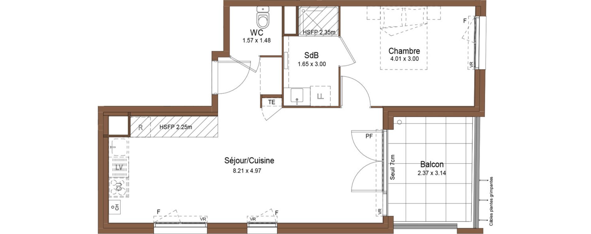 Appartement T2 de 48,71 m2 &agrave; Saint-Fons Centre ville
