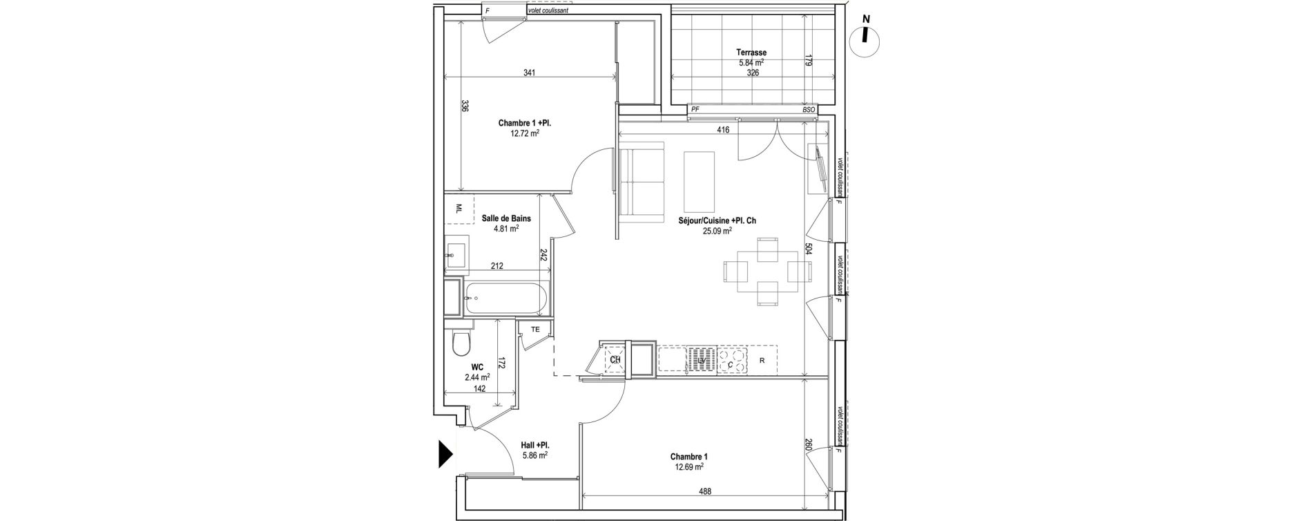 Appartement T3 de 63,61 m2 &agrave; Saint-Genis-Les-Olli&egrave;res Centre
