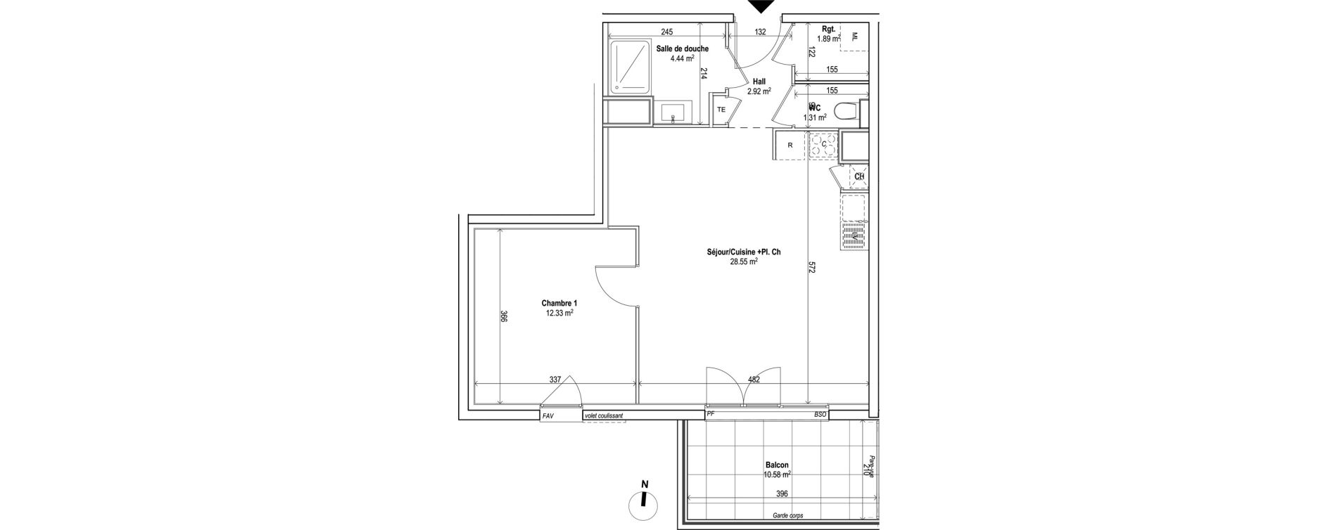 Appartement T2 de 51,44 m2 &agrave; Saint-Genis-Les-Olli&egrave;res Centre