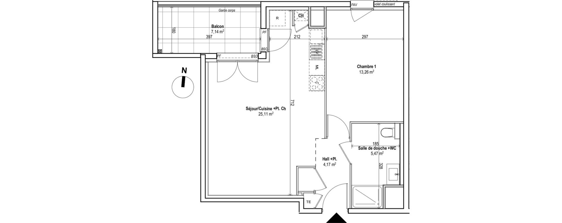 Appartement T2 de 48,01 m2 &agrave; Saint-Genis-Les-Olli&egrave;res Centre
