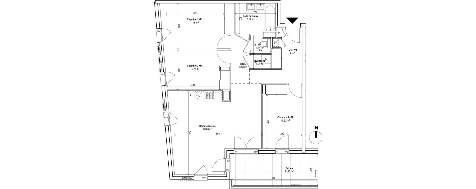 Appartement T4 de 83,80 m2 &agrave; Saint-Genis-Les-Olli&egrave;res Centre