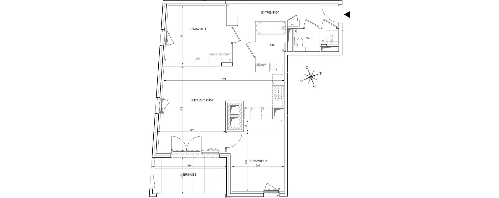Appartement T3 de 65,20 m2 &agrave; Saint-Genis-Les-Olli&egrave;res Centre