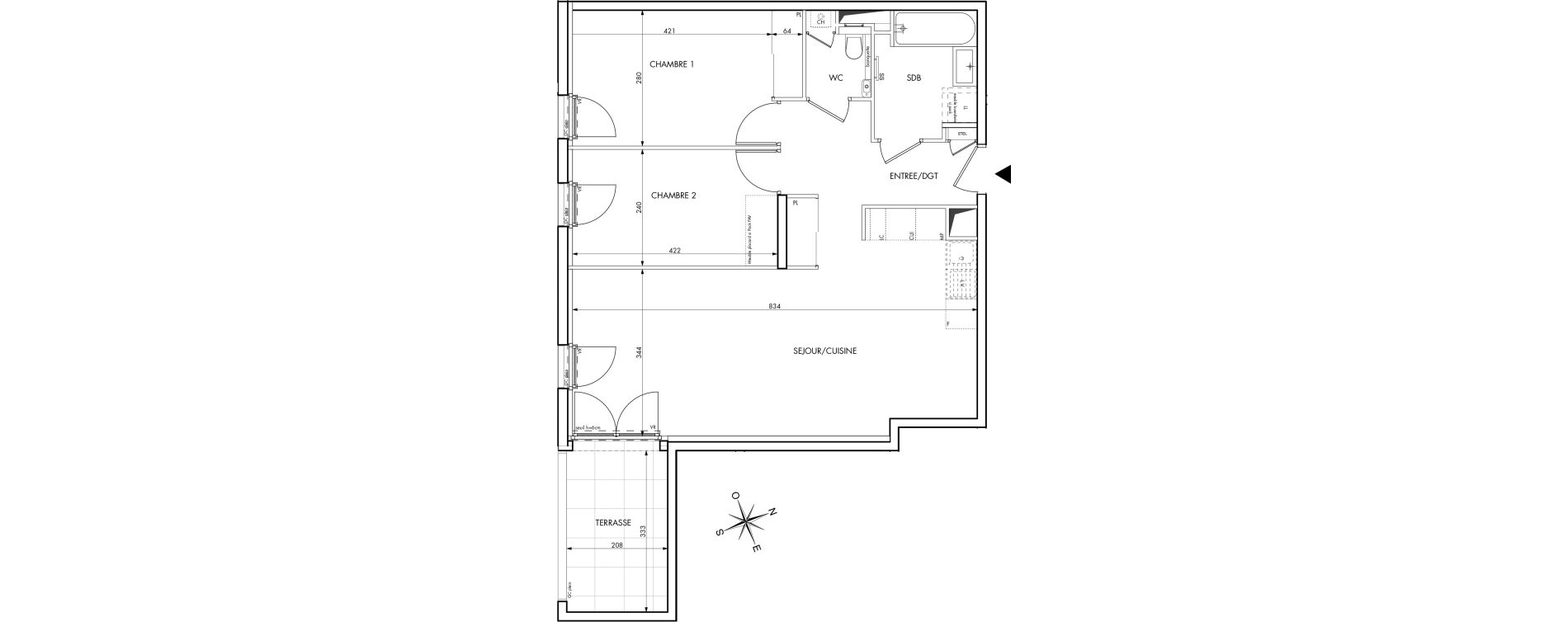 Appartement T3 de 69,60 m2 &agrave; Saint-Genis-Les-Olli&egrave;res Centre