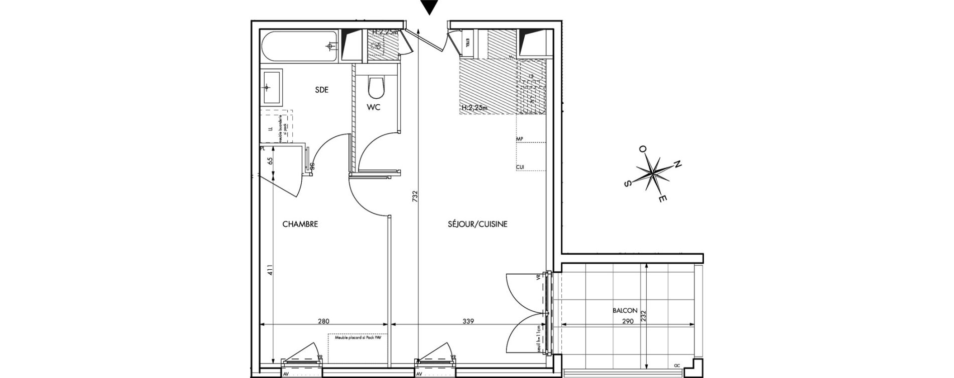 Appartement T2 de 43,94 m2 &agrave; Saint-Genis-Les-Olli&egrave;res Centre