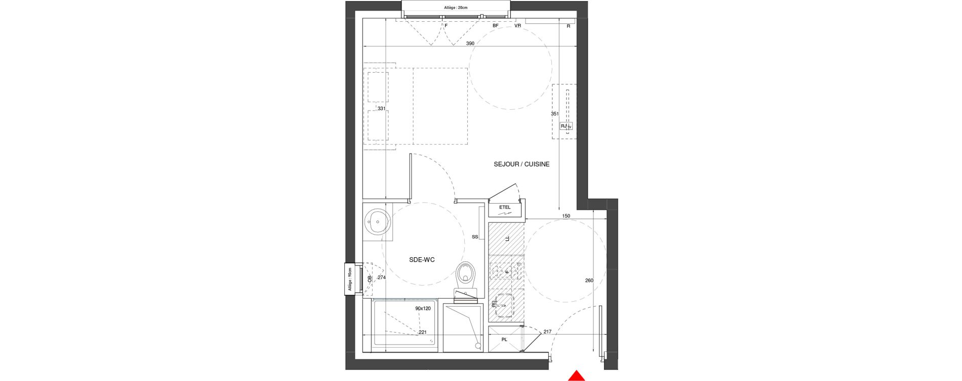Appartement T1 de 23,66 m2 &agrave; Saint-Germain-Au-Mont-D'Or Centre