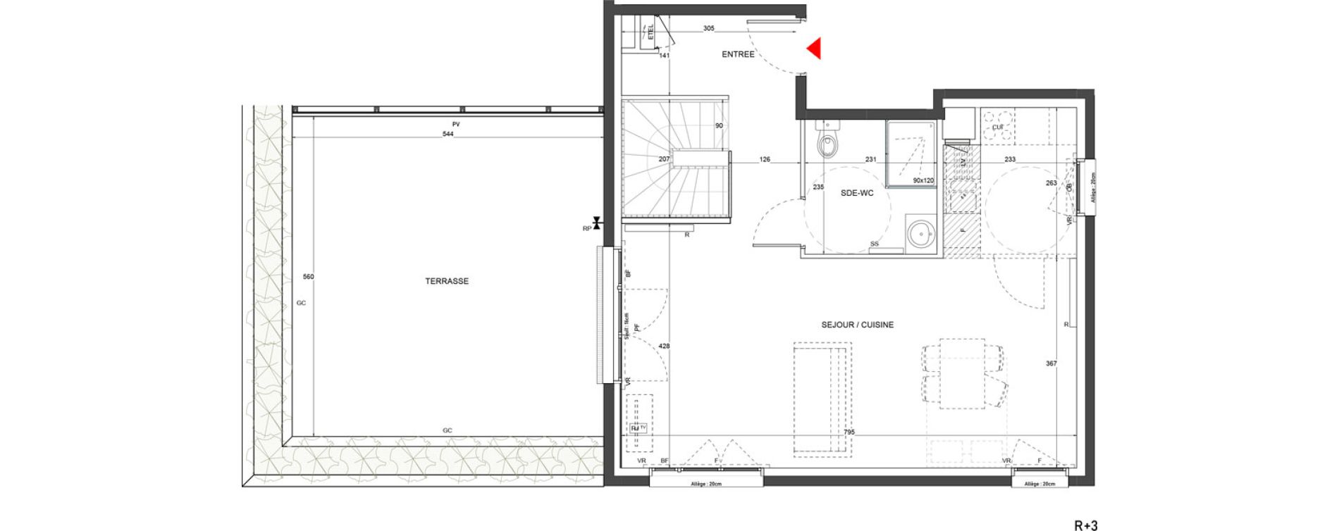 Duplex T4 de 93,50 m2 &agrave; Saint-Germain-Au-Mont-D'Or Centre