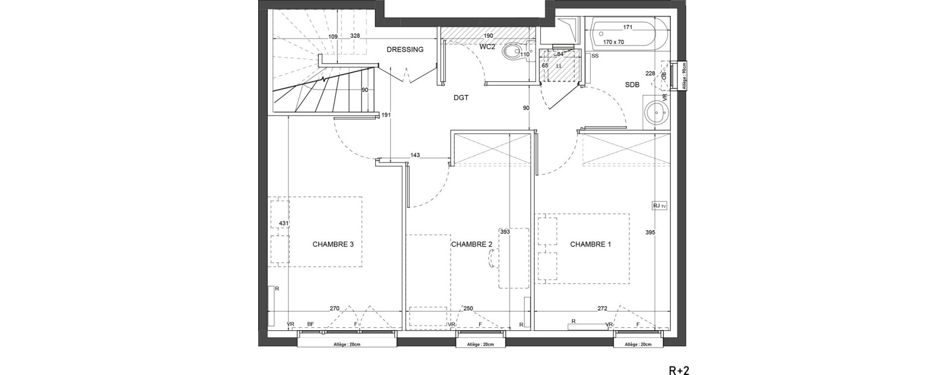 Duplex T4 de 93,50 m2 &agrave; Saint-Germain-Au-Mont-D'Or Centre