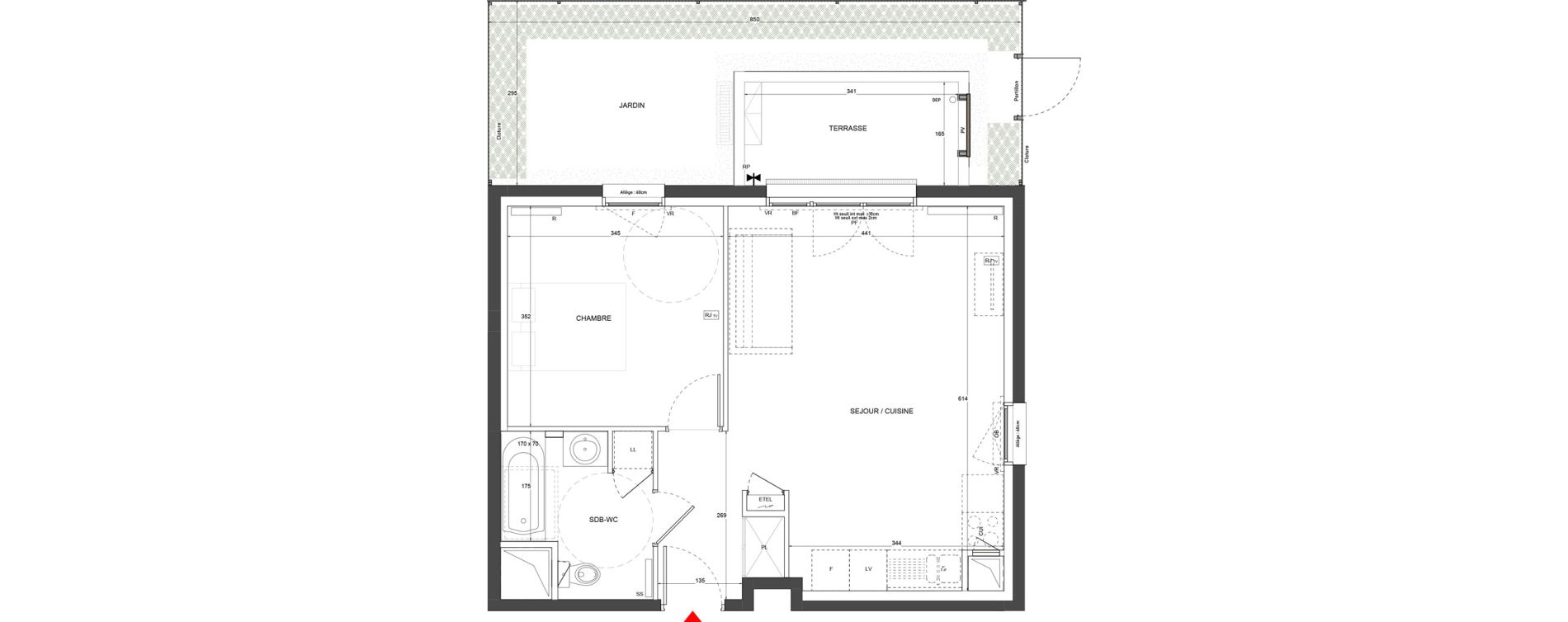 Appartement T2 de 46,90 m2 &agrave; Saint-Germain-Au-Mont-D'Or Centre