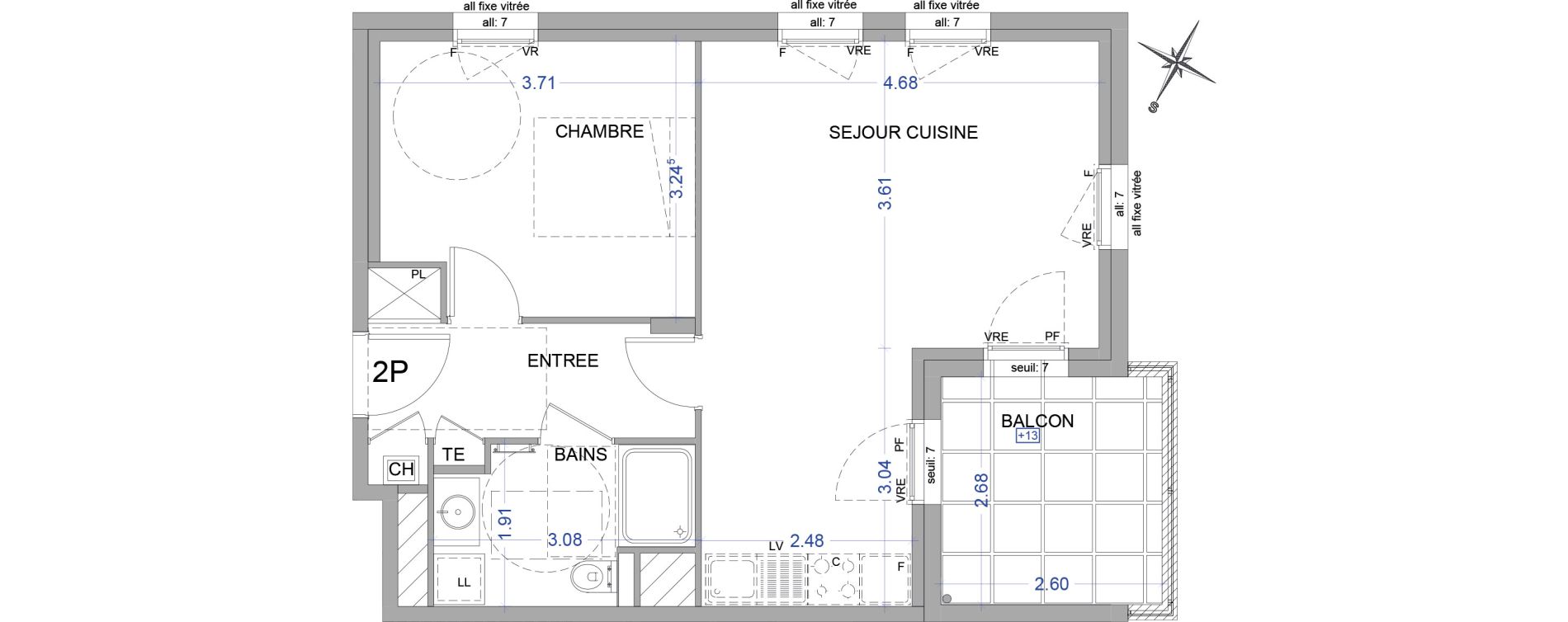 Appartement T2 de 46,97 m2 &agrave; Saint-Germain-Au-Mont-D'Or Centre