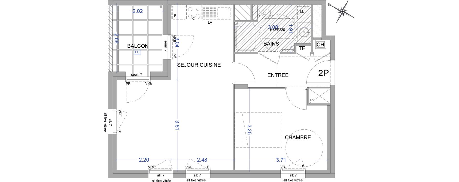Appartement T2 de 46,97 m2 &agrave; Saint-Germain-Au-Mont-D'Or Centre
