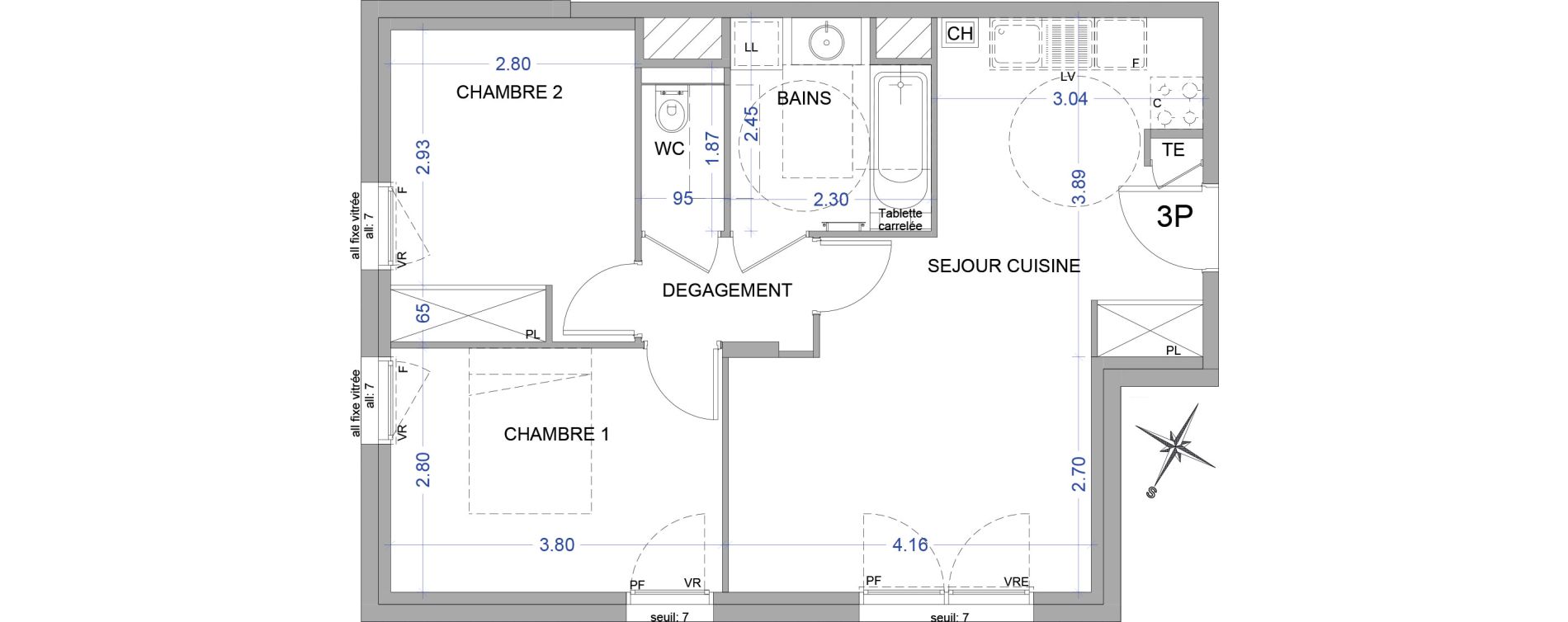 Appartement T3 de 54,47 m2 &agrave; Saint-Germain-Au-Mont-D'Or Centre