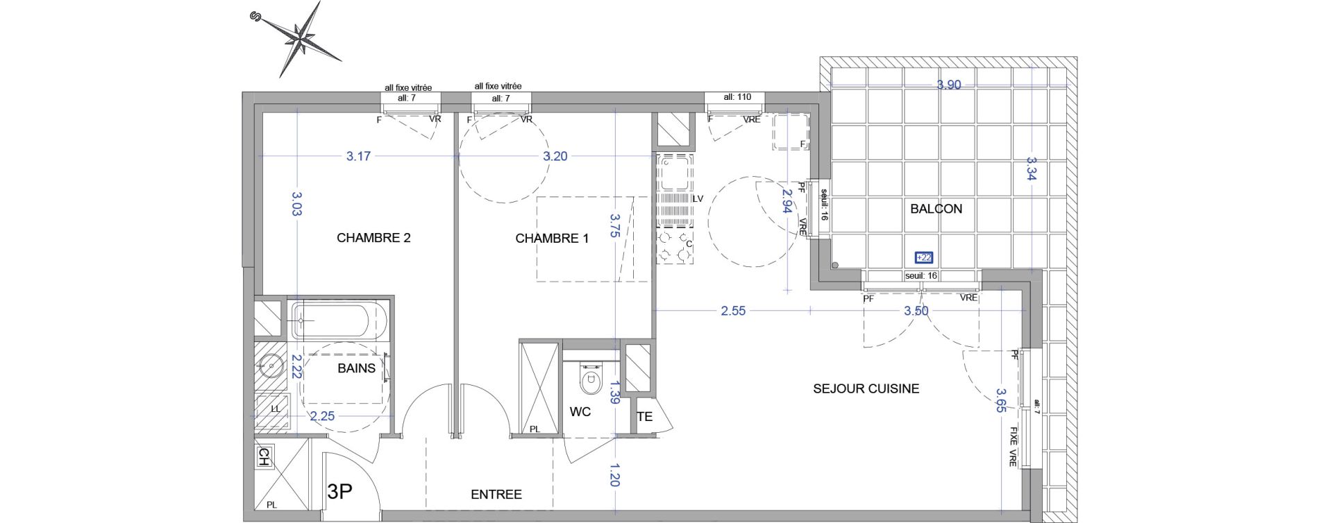 Appartement T3 de 69,40 m2 &agrave; Saint-Germain-Au-Mont-D'Or Centre