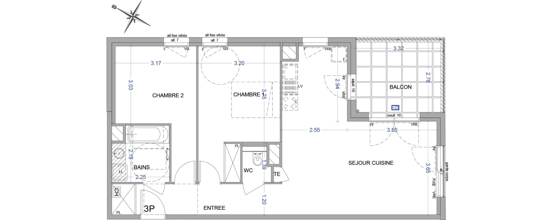 Appartement T3 de 69,40 m2 &agrave; Saint-Germain-Au-Mont-D'Or Centre