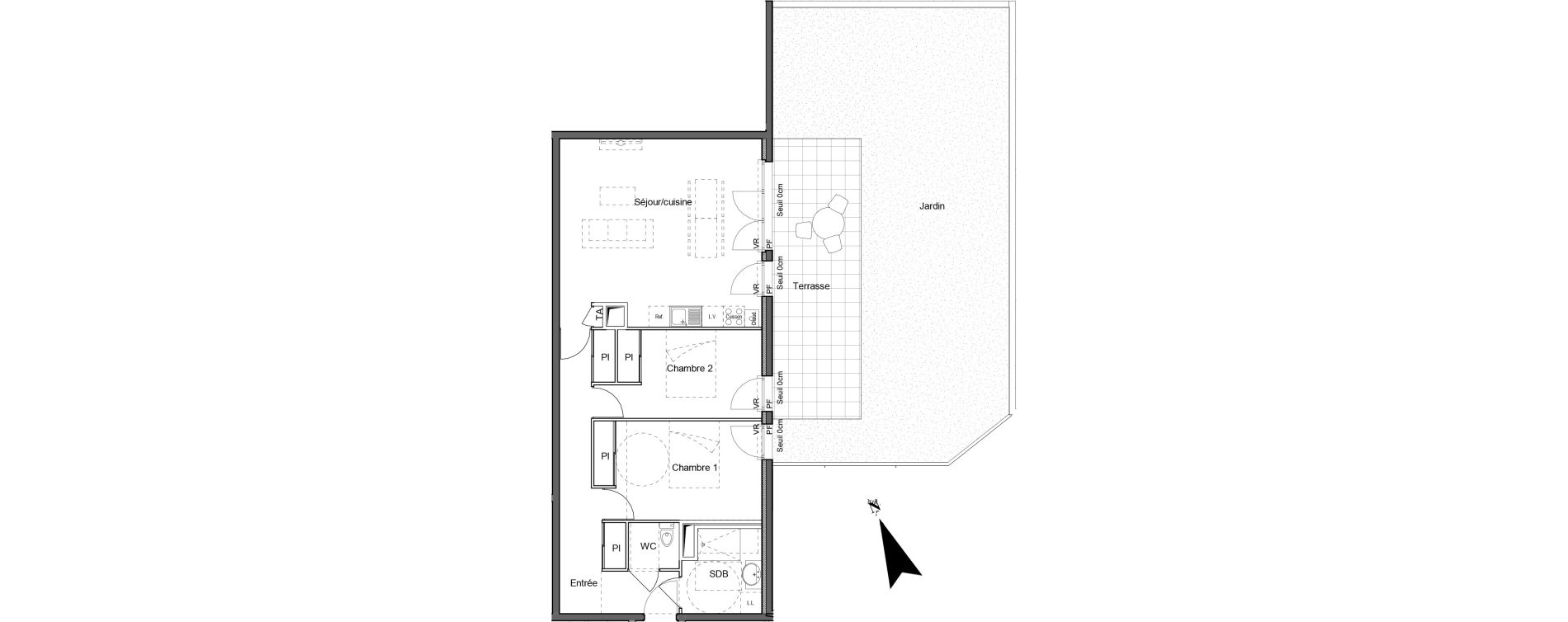 Appartement T3 de 73,04 m2 &agrave; Saint-Laurent-De-Mure Centre