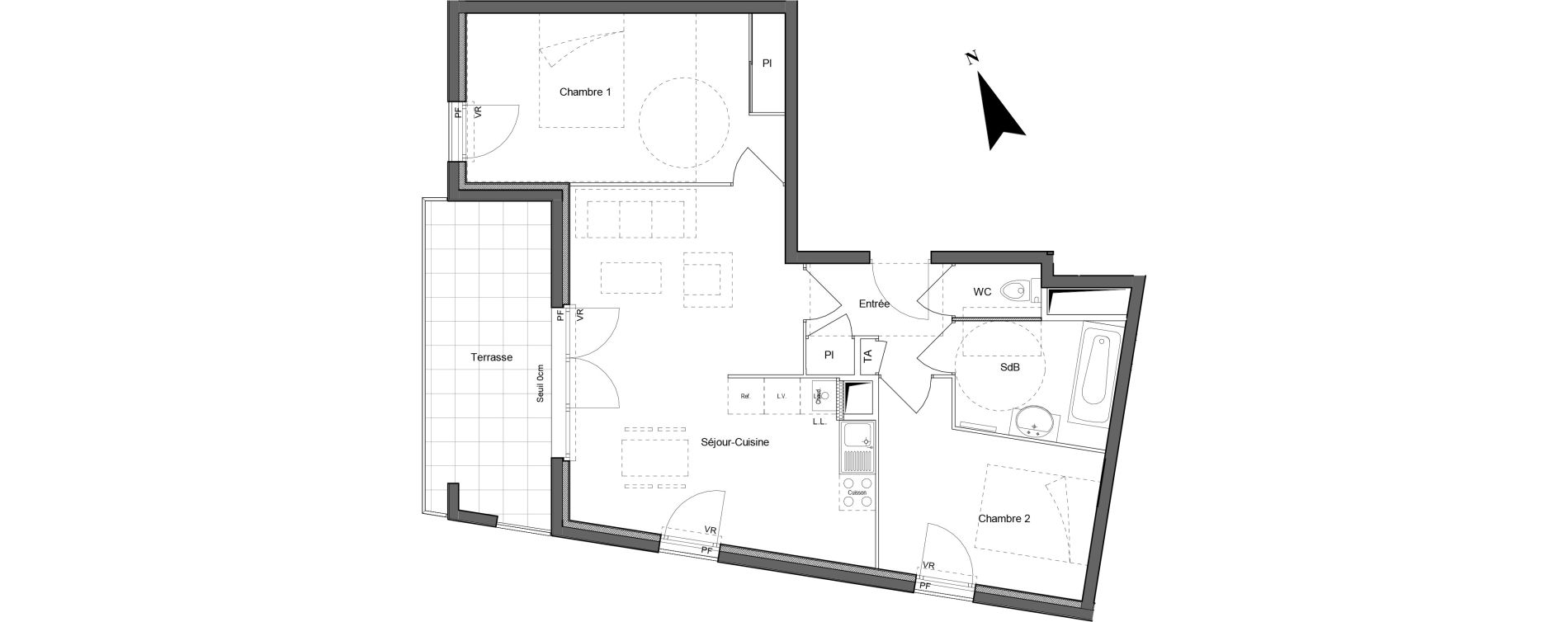 Appartement T3 de 61,10 m2 &agrave; Saint-Laurent-De-Mure Centre