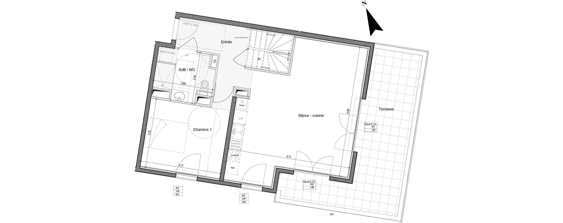 Appartement T5 de 103,58 m2 &agrave; Saint-Laurent-De-Mure Centre