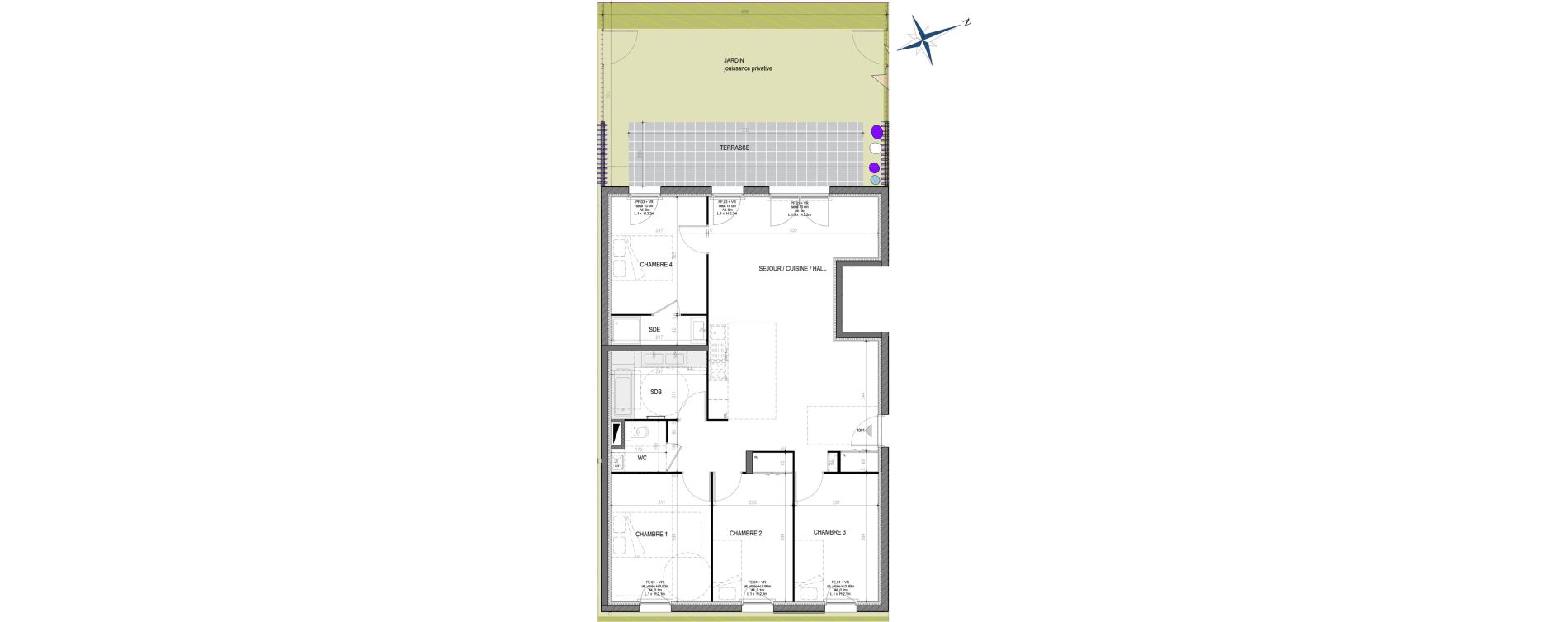 Appartement T5 de 101,45 m2 &agrave; Saint-Laurent-De-Mure Centre