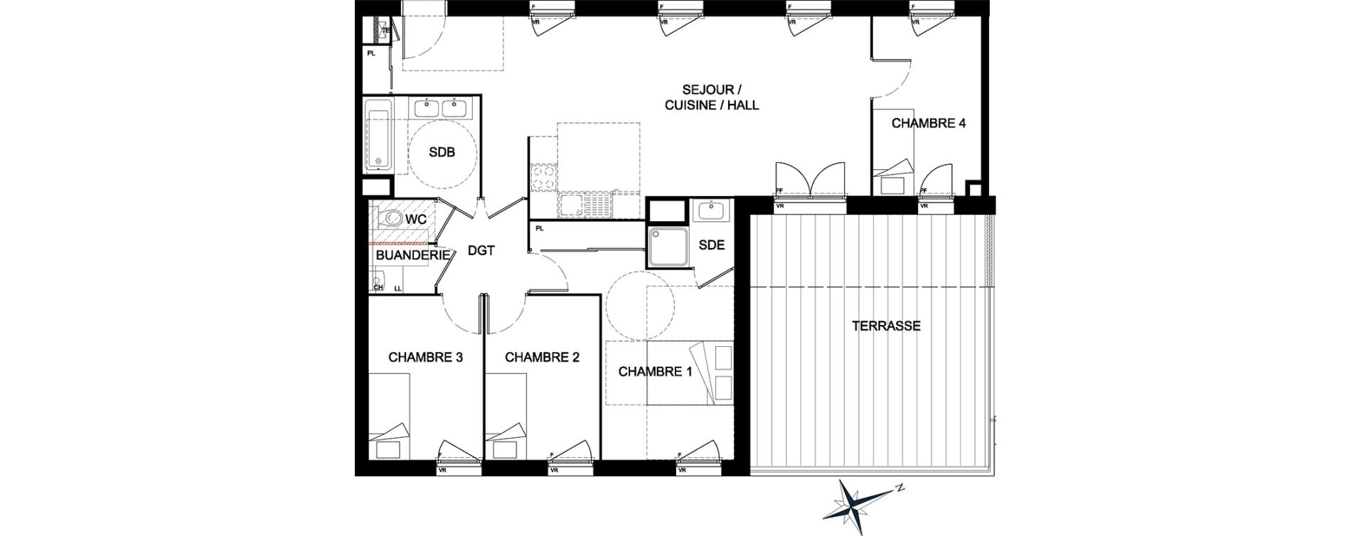 Appartement T5 de 96,18 m2 &agrave; Saint-Laurent-De-Mure Centre