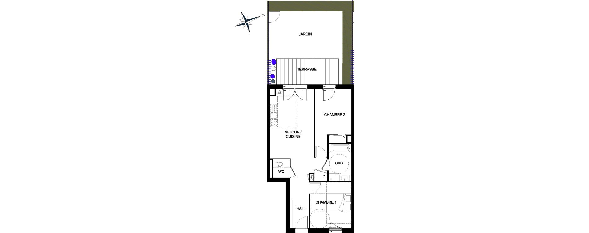 Appartement T3 de 59,39 m2 &agrave; Saint-Laurent-De-Mure Centre