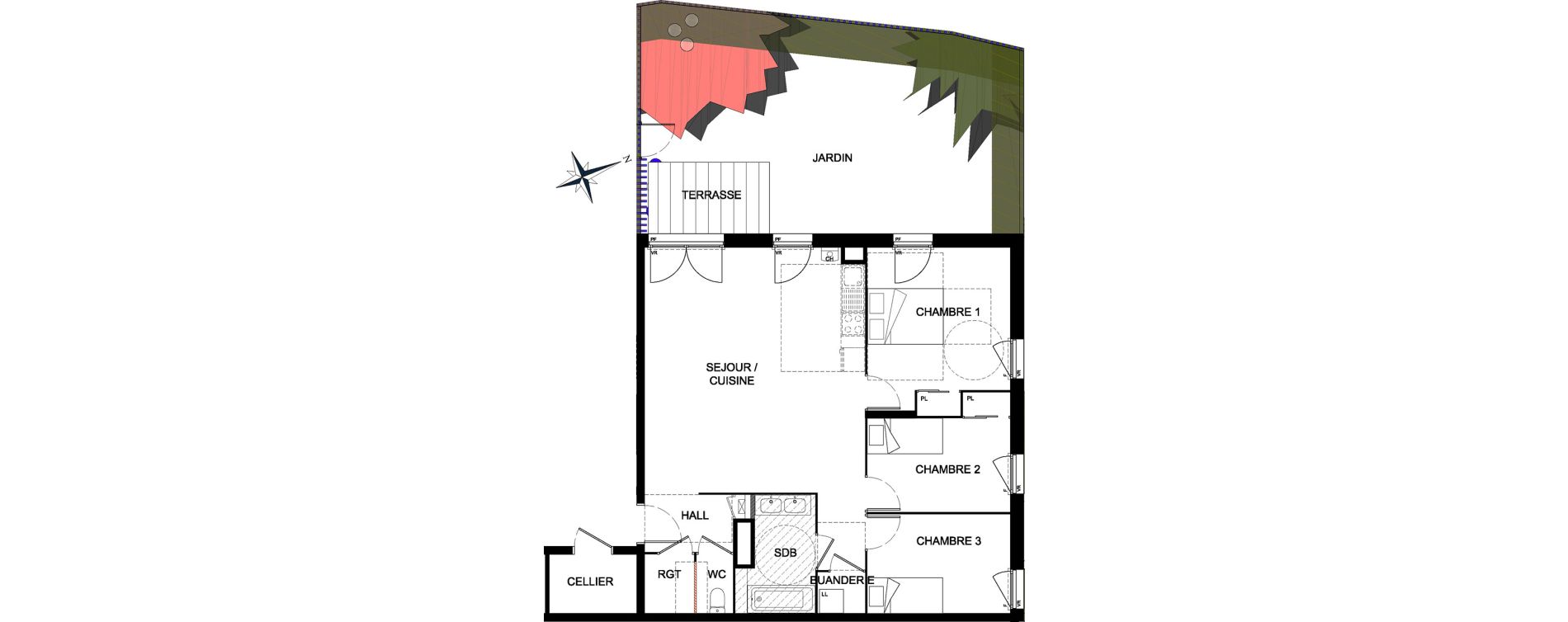 Appartement T4 de 82,06 m2 &agrave; Saint-Laurent-De-Mure Centre