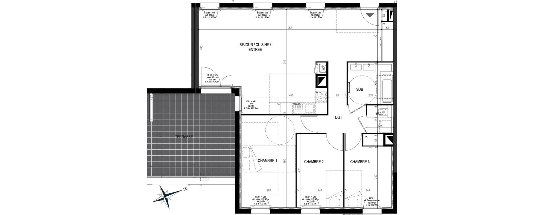 Appartement T4 de 81,38 m2 &agrave; Saint-Laurent-De-Mure Centre