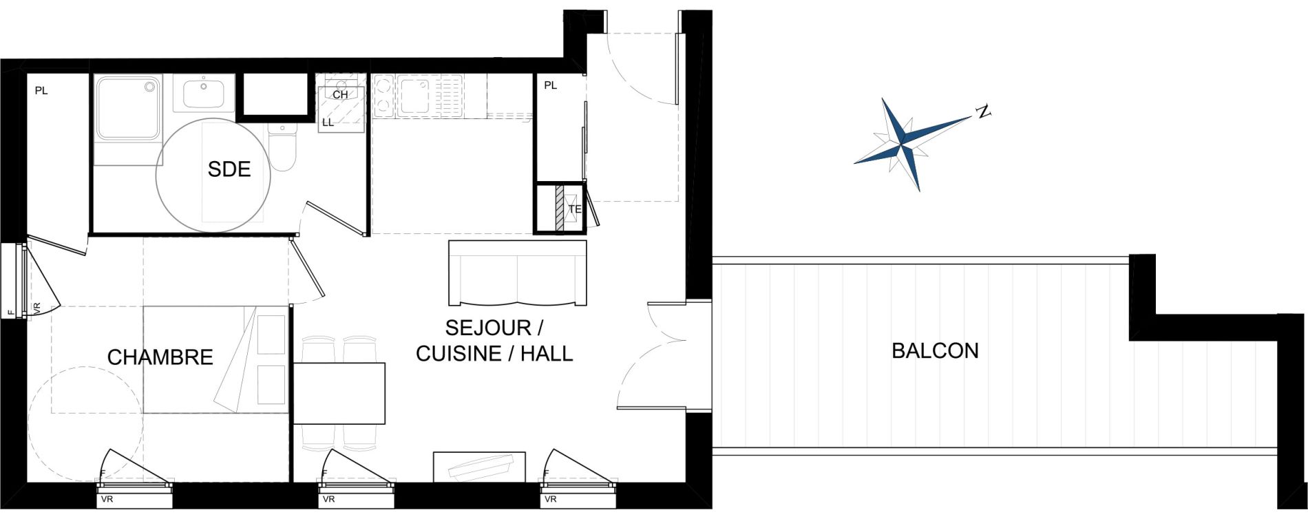Appartement T2 de 45,06 m2 &agrave; Saint-Laurent-De-Mure Centre