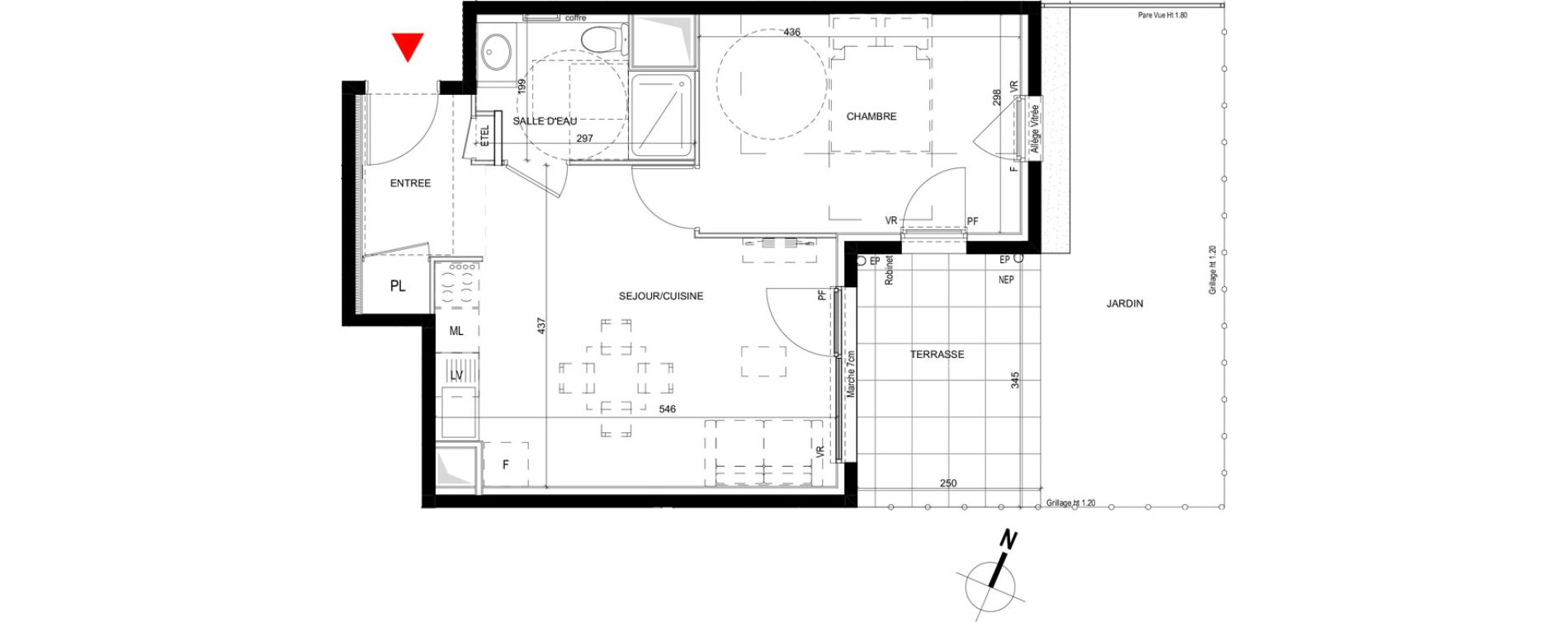Appartement T2 de 42,85 m2 &agrave; Saint-Priest Revaison