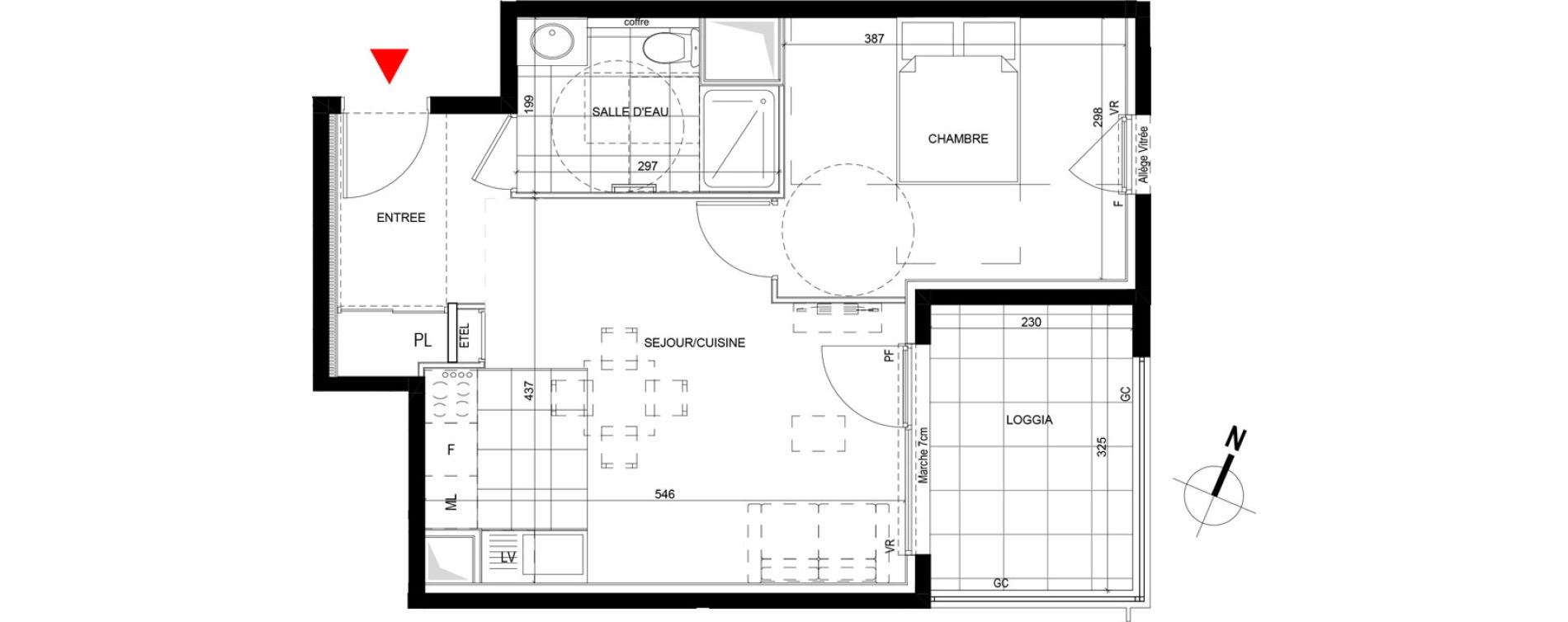 Appartement T2 de 42,33 m2 &agrave; Saint-Priest Revaison