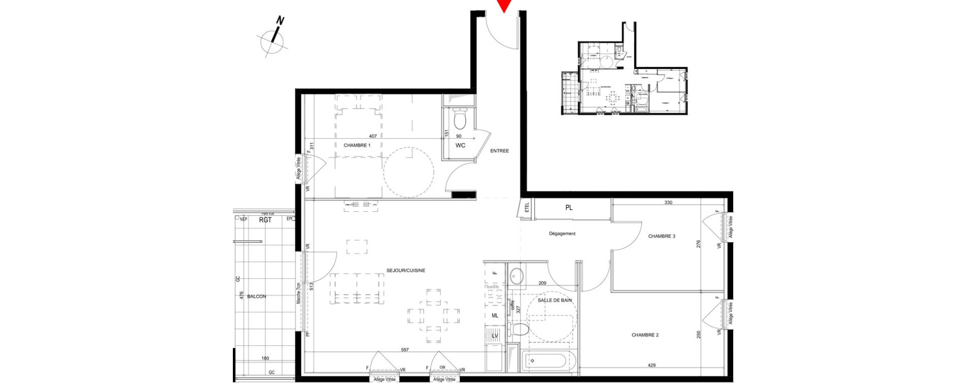 Appartement T4 de 85,18 m2 &agrave; Saint-Priest Revaison