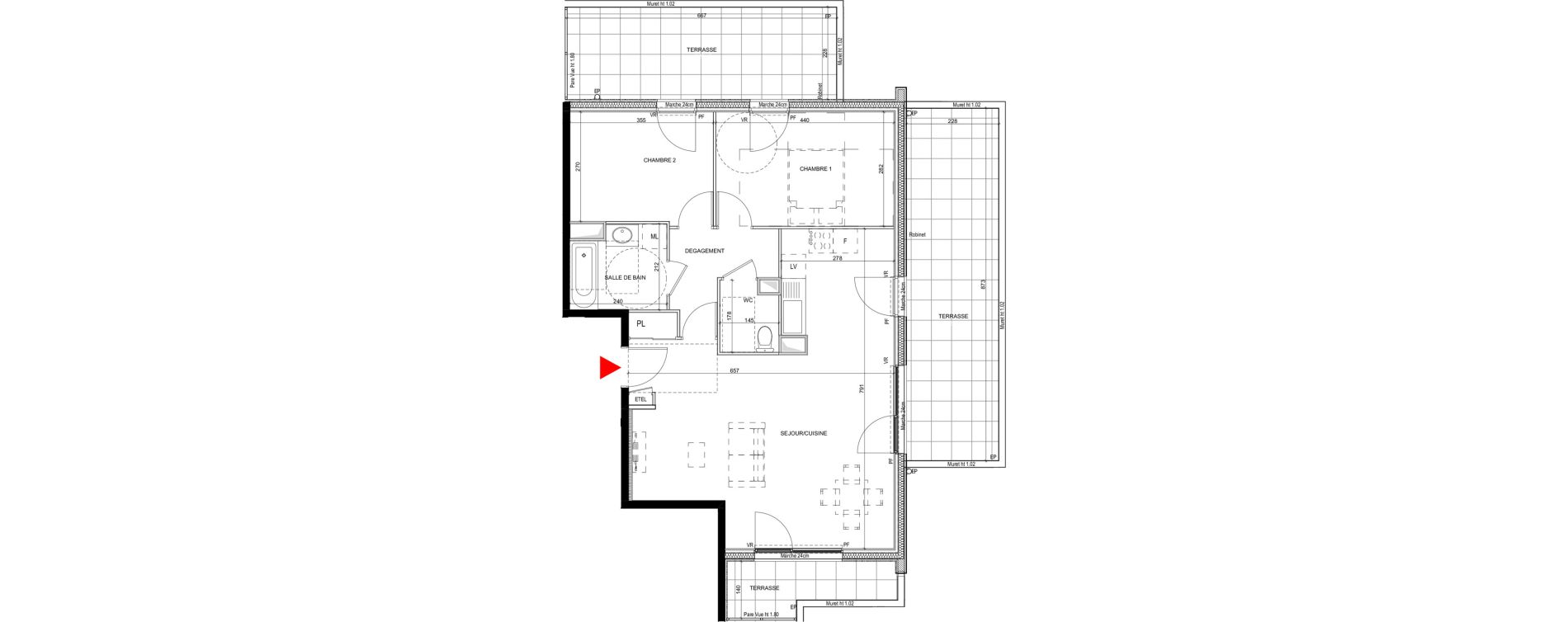 Appartement T3 de 70,57 m2 &agrave; Saint-Priest Revaison