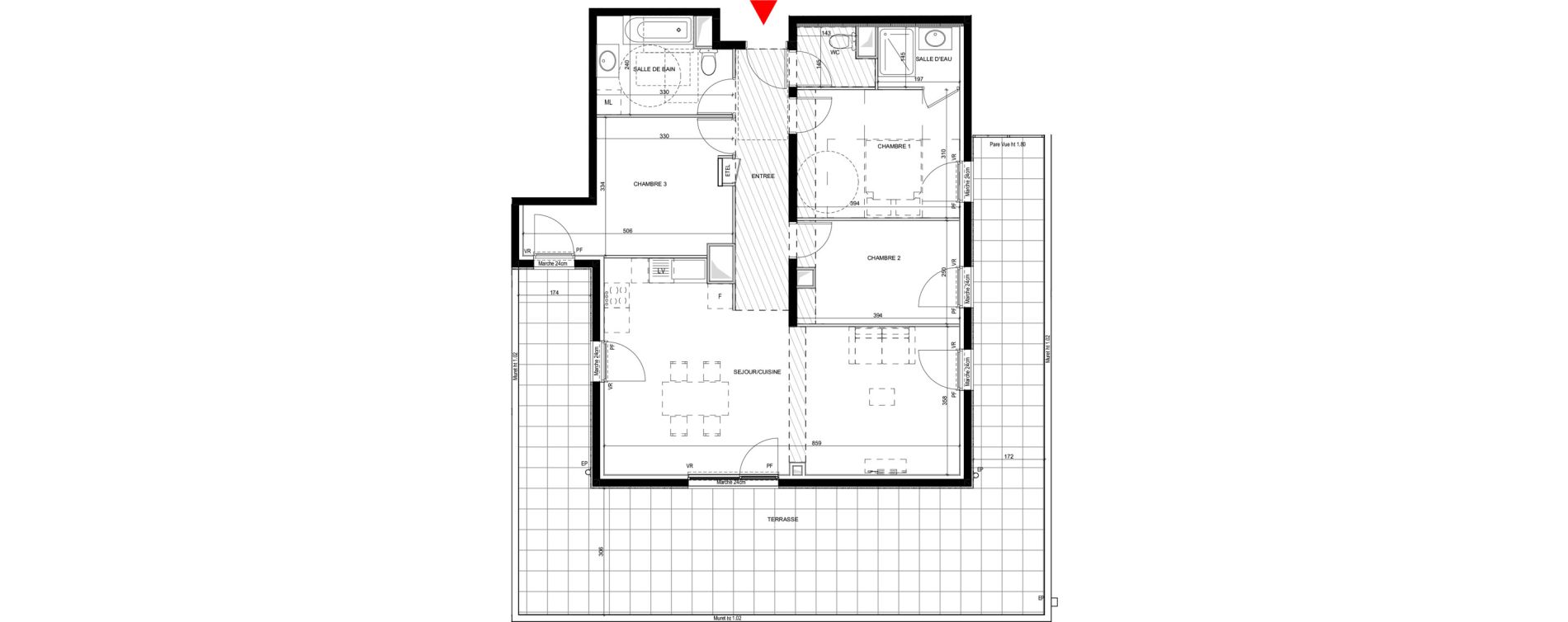 Appartement T4 de 91,13 m2 &agrave; Saint-Priest Revaison