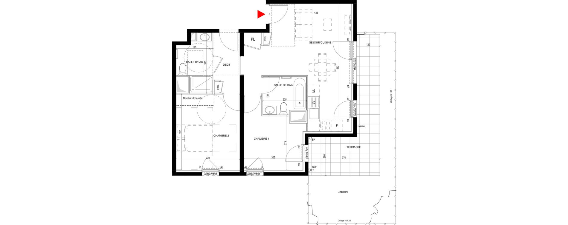 Appartement T3 de 60,80 m2 &agrave; Saint-Priest Revaison
