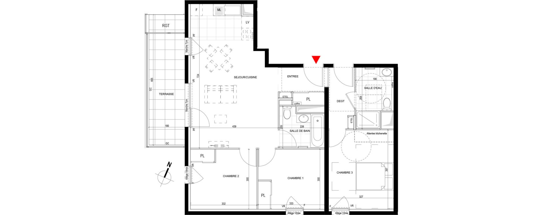 Appartement T4 de 77,89 m2 &agrave; Saint-Priest Revaison