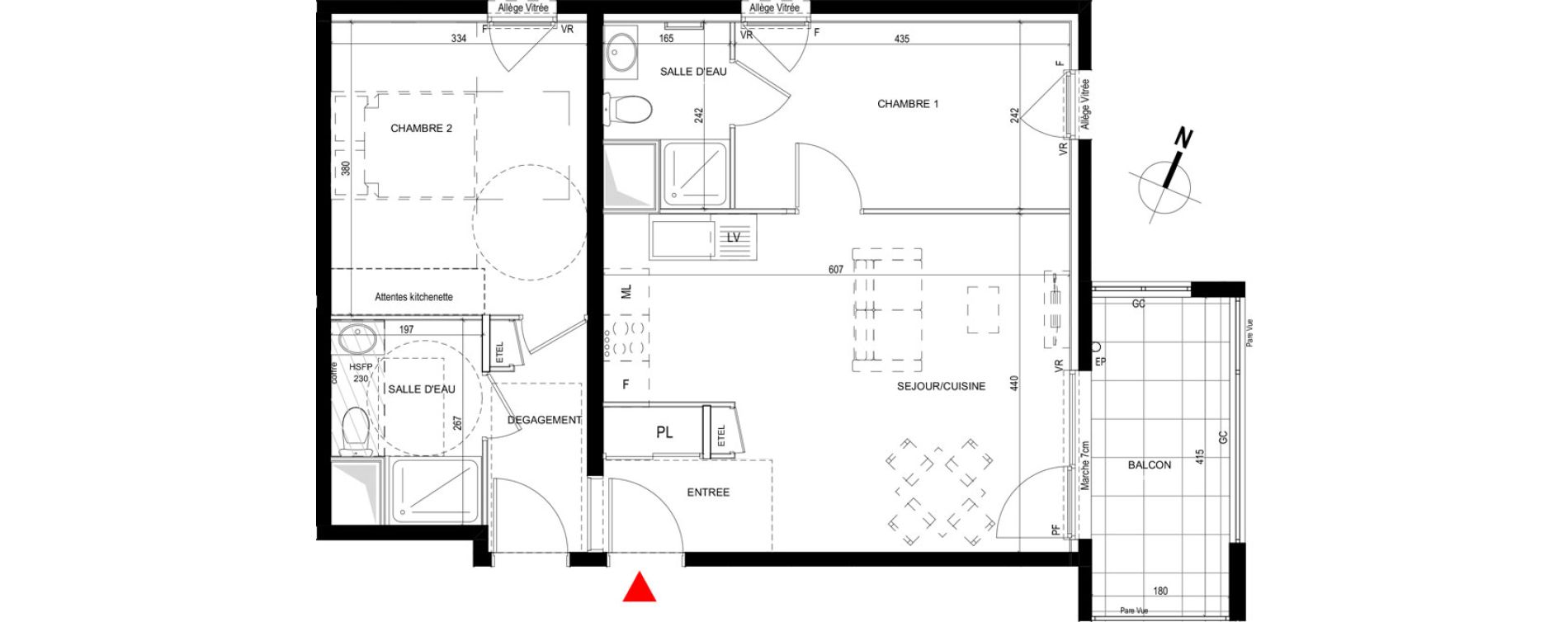 Appartement T3 de 61,16 m2 &agrave; Saint-Priest Revaison