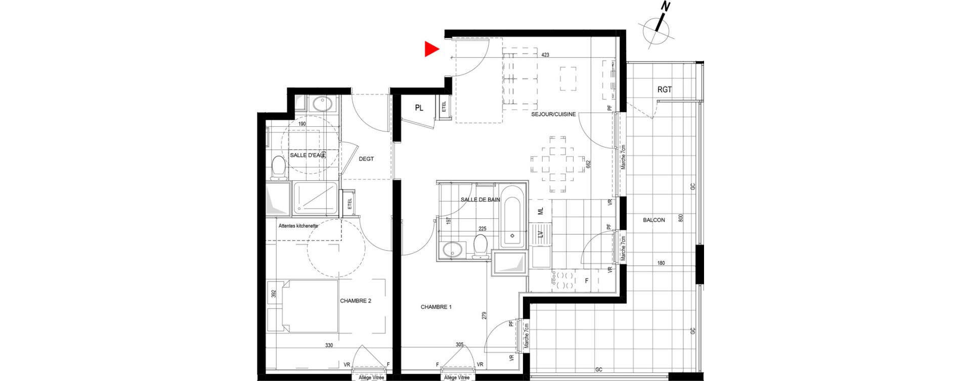 Appartement T3 de 60,80 m2 &agrave; Saint-Priest Revaison