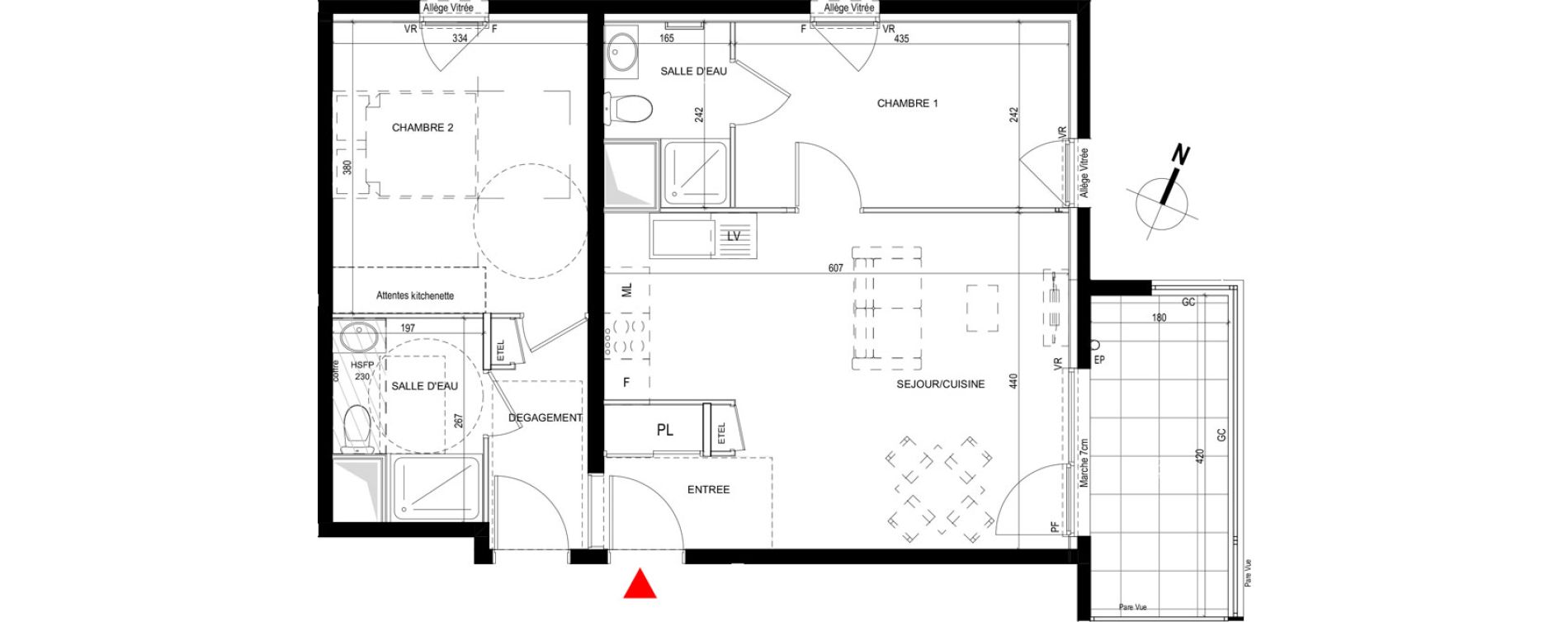 Appartement T3 de 61,16 m2 &agrave; Saint-Priest Revaison